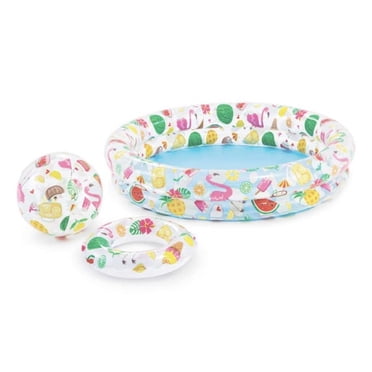 Intex - Inflatable Children's Pool, 48 '' x 10 '' with Assorted Buoy and Ball, Fruit Pattern