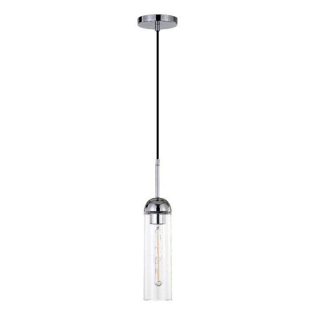 Hudson & Canal PD0649 Kagan Poli Nickel & Verre Clair Mini Pendentif