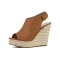 thumbnail image 1 of BLISSFUL STEP Chaussures pour Femmes Espadrilles à Plateforme Compensée à Bout Ouvert Sandales Slingback Brun 6, 1 of 8