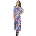 thumbnail image 3 of Bimba Robe Maxi Kaftan Longue pour Femmes en Rayonne, Dos Smocké, Caftan, Robe de Plage, Couvre-Maillot, 3 of 8