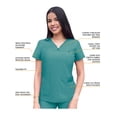 thumbnail image 3 of Adar Women's Sweetheart V-Neck Scrub Set, Heather Hunter, 3X, 3 of 7