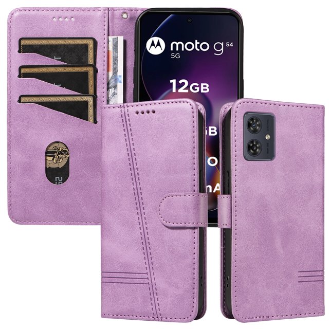 Phone Case for Motorola MOTO G54 5G Magnetic PU Leather Card Slots Durable Wallet Cover