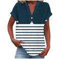 thumbnail image 1 of fatyb Womens Printed V Neck Tops Short Sleeve Button V Neck Tshirts Lightweight Summer Beach Blouses, 1 of 5