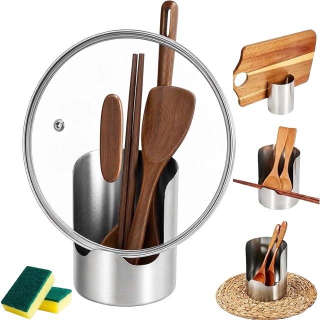 Multi-Functional Kitchen Utensil Holder, Stainless Steel Countertop Organizer for Spoons, Spatulas, Pot Lids, Cutting Boards and Cooking Tools,1PCS