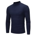 thumbnail image 2 of CEHVOM Chemise de Base Ajustée Extensible Unie à Col Mi-Haut à Manches Longues pour Homme Vente, 2 of 6
