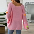 thumbnail image 4 of Pisexur Chandails pour Femmes Chandails à Manches Longues à Col Rond Chandail Tricoté Uni pour Femmes Chandails Décontractés Amples d'Automne Hauts Blouse Tendance Chandails à Imprimé Floral pour Femmes, 4 of 4