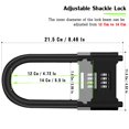 thumbnail image 4 of 4 Digit Combination Padlock VRESOURCING Heavy Duty Anti Theft U-Shape Security Code Lock with Adjustable Shackle for Bicycles E-Bike Mountain Bike Gates Shed Fence [Adjustable Range 120-140mm], 4 of 4