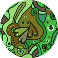 thumbnail image 1 of Ahgly Tapis d'Intérieur Lavable en Machine Carré Vert, 3 Pieds Carré, 1 of 7