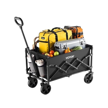 VEVOR Chariots de Jardin Pliants d'Extérieur 120 L et 225 Lb Chariot de Jardin Pliant Robuste Noir