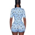thumbnail image 2 of Pyjama pour Femme à Imprimé Floral, Col en V Profond, Manches Courtes, Combinaison Justaucorps, Pyjama pour Femmes ( P/M/G/TG/TTG), 2 of 4