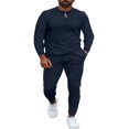 thumbnail image 1 of Mens Long Sleeve Outfits Stand Collar Sweatshirt Top and Sweatpants Tracksuit Set, 1 of 9