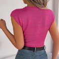 thumbnail image 4 of Timegard Débardeurs Courts pour Femmes Col Ras du Cou Tricot Manches Courtes Haut de Sortie Ajusté Été Décontracté Haut Blouse, 4 of 5
