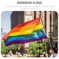 thumbnail image 3 of 2pcs Decorative Rainbow Flag LGBT Pride Flag Portable Outdoor Banner for Party, 3 of 6