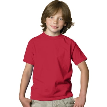 Hanes T-Shirt Lourd pour Garçon 5,2 oz COMFORTSOFT, m, Rouge Foncé