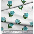 thumbnail image 2 of Soimoi Poly Georgette Fabric Leaves & Floral Block Printed Craft Fabric by The Yard 52 Inch Wide, 2 of 3