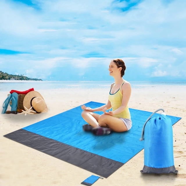 Fridja Couverture de Plage Extérieure Anti-Sable, Tapis de Plage Très Grand, Grand et Compact Tapis de Sable à Séchage Rapide, Couvertures de Camping Extérieures Portatives Fournitures de Camping