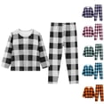thumbnail image 3 of WEAIXIMIUNG Tout-Petits Enfants Bébés Garçons Filles Pyjamas à Carreaux Imprimés Manteaux d'Hiver Pantalons Ensembles Tenue 2-3 Ans, 3 of 3