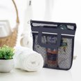 thumbnail image 3 of Waterproof Nylon Foldable Mesh Organizer: Transparent Travel Toiletry Bag for Shower, Makeup & Beach - Lightweight Portable Storage Pouch with See-Through Design for Easy Access & Space-Saving (White), 3 of 6