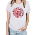 thumbnail image 2 of Meichang T-Shirts Joyeuse Saint-Valentin pour Femmes Imprimé Cœur Mignon Hauts Col Rond Manches Courtes T-Shirts de Vacances Saint-Valentin, 2 of 4