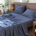 thumbnail image 2 of Bedding Sheet Set Washed Cotton Linen Like Textu Breathable Durable Soft Comfy (Dark Orange Queen), 2 of 7