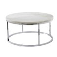 thumbnail image 3 of Steve Silver Echo White Marble and Chrome Metal Round Cocktail Table, 3 of 5
