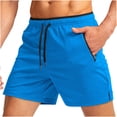 thumbnail image 1 of Plebaso Running Shorts for Men Drawstring Workout Athletic Shorts Lightweight Shorts with Zipper Pockets, 1 of 2