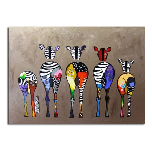 keepw Abstract Cartoon Zebra Painting Colorful Wall Decorative Canvas Art Pictures No Framed Drawing Posters