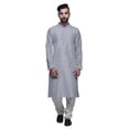 thumbnail image 1 of Atasi Designer Kurta Pajama For Men Printed Straight Kurta Set Summer Clothing, 1 of 5