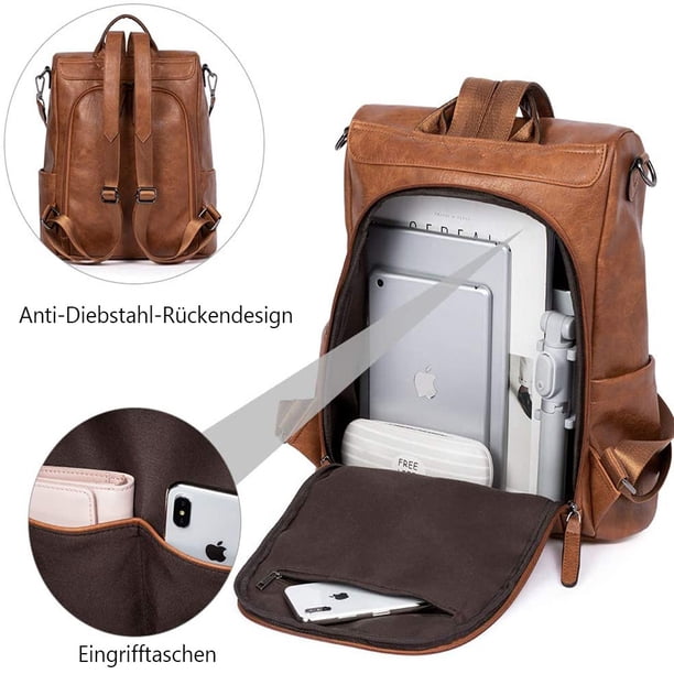Women Backpack Purse Leather Fashion Travel Casual  display picture 2