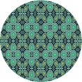 thumbnail image 1 of Ahgly Tapis Rond Lavable en Machine Intérieur Transitionnel Bleu Profond, 5 Pieds Rond, 1 of 7