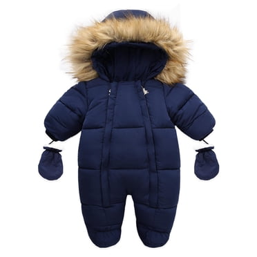 Combinaison à Capuchon pour Bébé Garçon, Ensemble de Vêtements d'Hiver, Habit de Neige avec Gants et Chaussons, Tenue une-Pièce