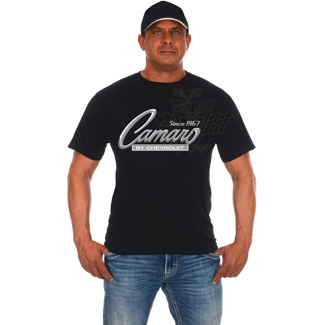 JH Design Men's Chevy Camaro Collage T-Shirt Short Sleeve Crew Neck Shirt