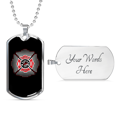 thumbnail image 4 of Fire Department Firefighter Stainless Steel or 18k Gold Dog Tag 24" Chain, 4 of 8