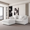thumbnail image 1 of The Magic Home Canapé Sectionnel Modulaire en L en Lin avec Ottoman, Blanc, 1 of 14