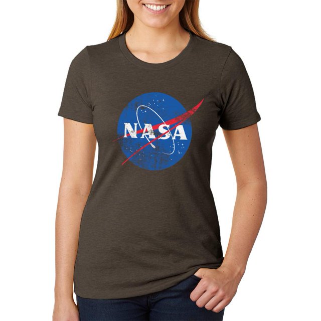 NASA Distressed Logo Womens Soft Heather T Shirt