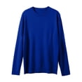 thumbnail image 4 of LUOGENLI Chandails et Pulls pour Hommes Coton Homme Automne et Hiver Lisse Confortable Léger Drapé Peau Douce Texturé Coupe Ajustée Col Rond Manches Longues Chandails pour Hommes Décontracté à Fermeture Éclair Bleu Taille g, 4 of 8