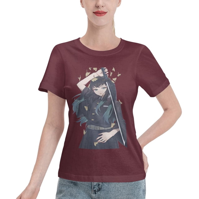 T-Shirt Basique à Manches Courtes pour Femmes Demon Slayer : Shitou Wuichiro