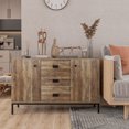 thumbnail image 2 of HOMCOM Buffet Industriel, Armoire de Rangement, Placard d'Accent Brun, 2 of 10