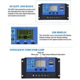 thumbnail image 4 of Yeacher Contrôleur de Charge Solaire 30A, Panneau Solaire Amélioré avec Port USB, Régulateur Intelligent de Pile de Panneau Solaire, Contrôleur de Lampadaire à Écran LCD Multifonction et Ajustable, 4 of 7