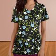 thumbnail image 2 of Pisexur Womens Scrub Tops Boasting Colorful Floral Prints Along With Short Sleeve Scrub Tops Suitable for Nursing Uniforms With Convenient Pockets, 2 of 4