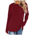 thumbnail image 1 of Yuyuzo T-Shirts à Manches Longues pour Femmes Col Ras du Cou Décontractés Basiques Doux Amples Couleur Unie Hauts d'Automne, 1 of 5