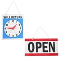 thumbnail image 1 of 2pcs Double Sided Door Sign PVC Business Hours Sign with Open and Closed Indicators Hanging Chain Waterproof Material Reusable for Store Office Home, 1 of 6