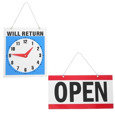 MOVTOTOP 2 Pcs Panneau de Porte Double Face en PVC pour Heures d'Affaires avec Indicateurs d'Ouverture et de Fermeture Chaîne Suspendue Matériau Imperméable Réutilisable pour Magasin Bureau Maison