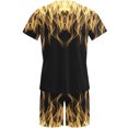 thumbnail image 5 of Men Print Short Sleeves Casual Beach Short Sleeve Round-Neck Blouses & Sets, 5 of 5