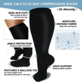 thumbnail image 4 of EIGTHTAIL Plus Size Compression Socks for Women and Men Wide Calf Extra Knee High Support for Circulation, 4 of 5