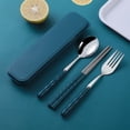 thumbnail image 1 of Ycandiee Portable Utensils, Travel Reusable Flatware Set for Lunch, Cutlery Set Include Fork Spoon Chopsticks with Case for Camping Picnic Hiking Office, 1 of 7