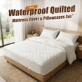 thumbnail image 2 of Waterproof Quilted Mattress Cover & Pillowcases Set,Waterproof Mattress Protector,Washable for Home, Bedroom, Hote, 2 of 8