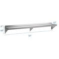 thumbnail image 2 of EDTara 72"x12" Stainless Steel Wall Shelf with Adjustable Backsplash & Brackets, 2 of 6