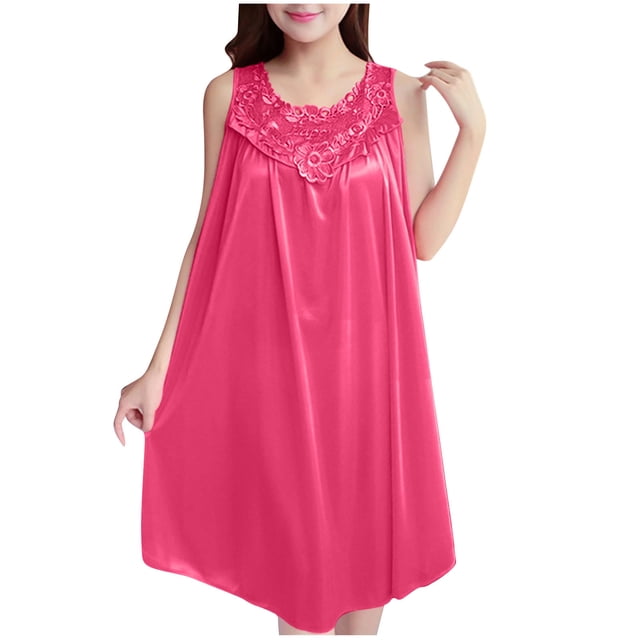 Tqcoqu Women's Round Neck Solid Color Loose And Comfortable Plus Size Home Skirt