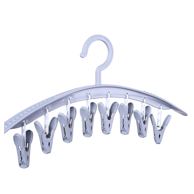 Yhmxh Hook,Hangers,Wall Hooks,Coat Rack,Hooks For Hanging Hanger With Clip 8 Clip Student Dormitory Windproof Plastic Thickened Underwear Drying Clip Hanger Home Hanger Hanger With Rack